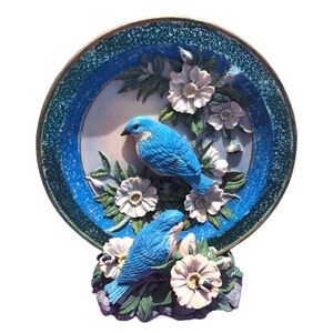 3D Bluebird Collectors Plate with Stand